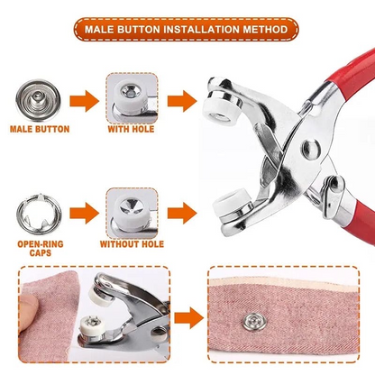Metal* Snaps Buttons Pliers Set Snap Fasteners Ki Tool